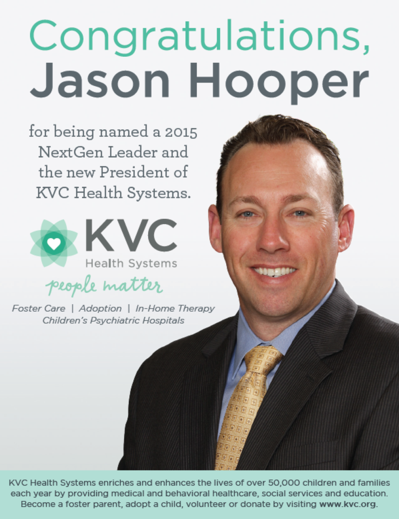 Jason Hooper 2015 Kansas City Business Journal NextGen Leader - KVC Hospitals KVC Health Systems