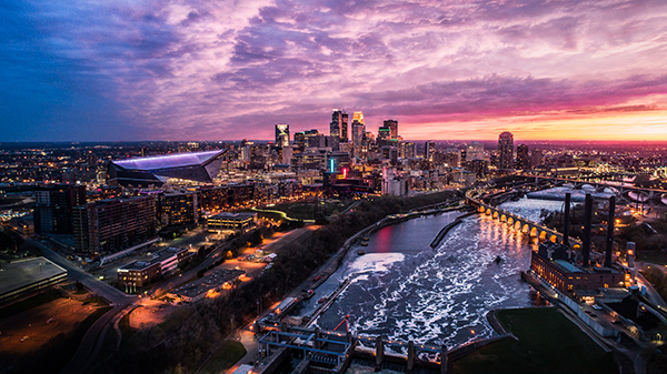 Minneapolis Skyline - Hennepin County KVC Child Welfare Partnership