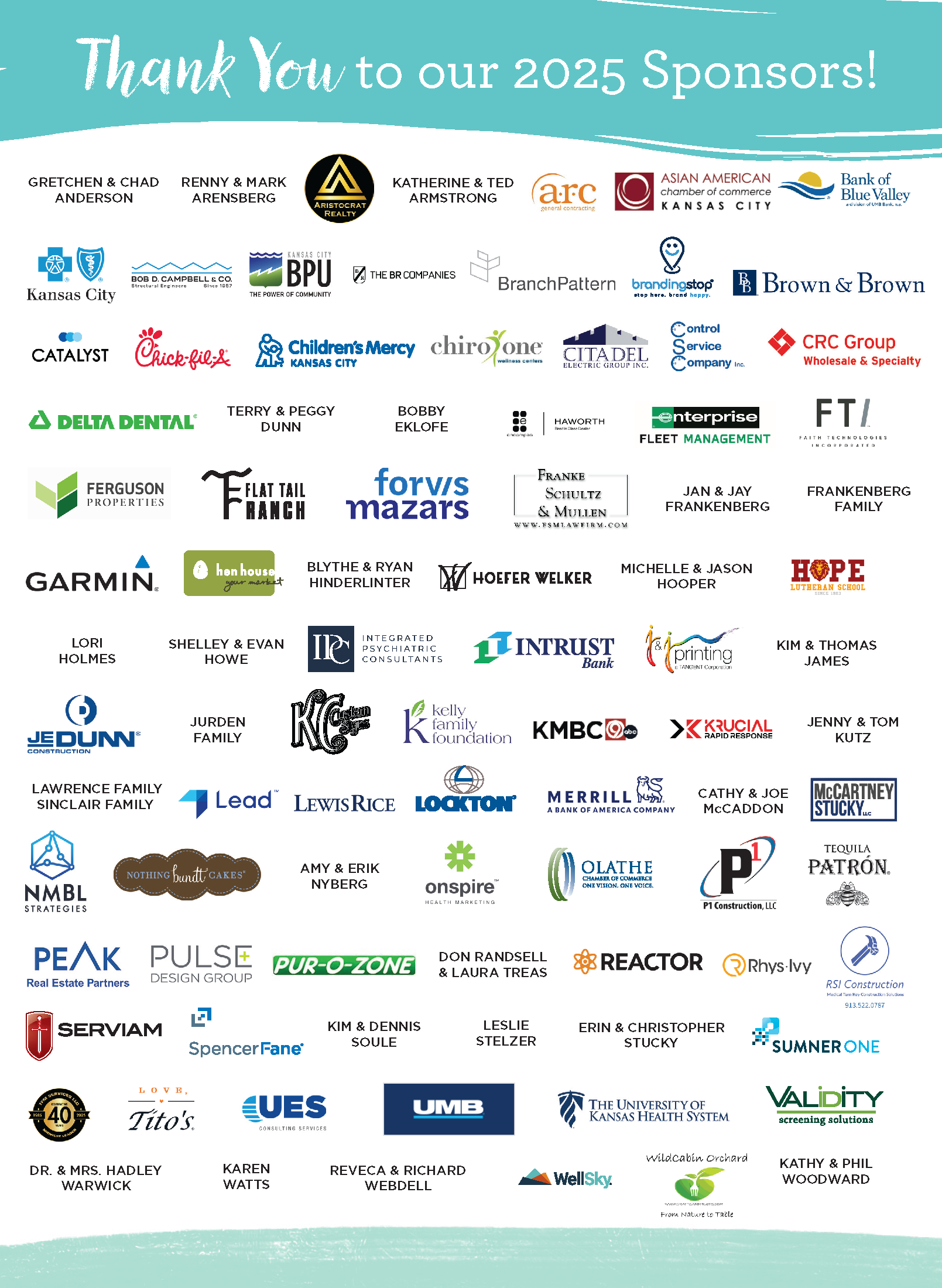 Thank You to KVC Health Sysytem's 2025 Sponsors