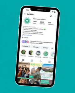 @KVCkids Instagram home page on iPhone